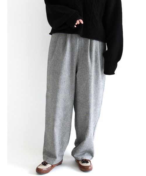 ehka sopo（エヘカソポ）の「ツイードストレートパンツ（その他パンツ・レディース・グレー/チャコール/ブラウン・ﾌﾘ-）」の2枚目の写真