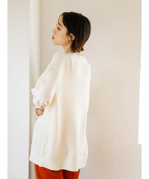 koe(コエ)の「リサイクルポリエステル 畦編みクルーネックニット*(ニット/セーター・レディース・アイボリー/ブラック/ホワイト系その他4/パープル/グレー系その他5/グリーン・M/S/L)」の20枚目の写真