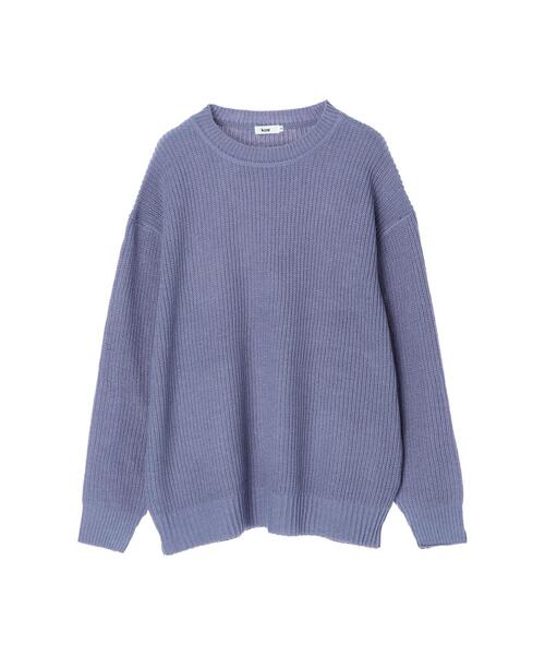 koe(コエ)の「リサイクルポリエステル 畦編みクルーネックニット*(ニット/セーター・レディース・アイボリー/ブラック/ホワイト系その他4/パープル/グレー系その他5/グリーン・M/S/L)」の11枚目の写真