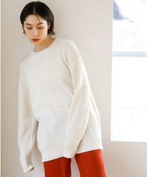 koe（コエ）の「リサイクルポリエステル 畦編みクルーネックニット＊（ニット/セーター・メンズ）」