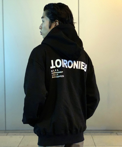 GARDEN TOKYO（ガーデントウキョウ）の「【WEB LIMITED】TOIRONIER/トワロニエ/DAILY LINE PULL PARKA/デイリーラインプルパーカー（パーカー・メンズ・ホワイト/ブラック・1/2）」の2枚目の写真