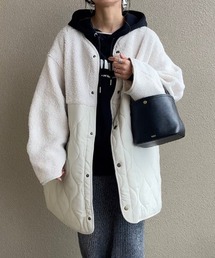 ACT | マットタフタ ボア切り替え M65 キルティングショートコート(ノーカラージャケット)