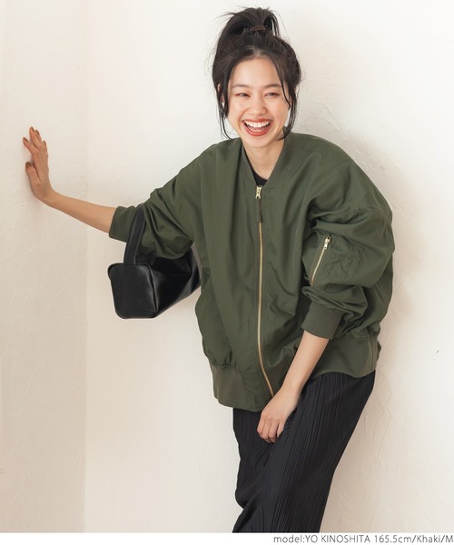 coca（coca）（コカ）の「ゆったりテールカットMA-1（MA-1・レディース・ベージュ/カーキ・L/M）」の11枚目の写真