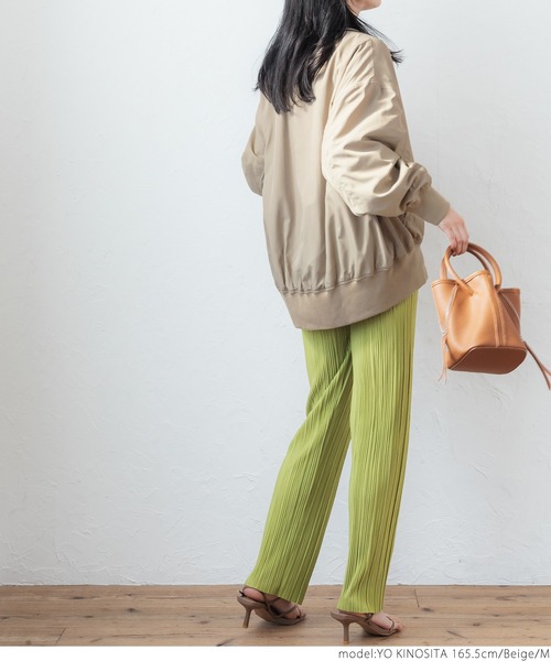 coca（coca）（コカ）の「ゆったりテールカットMA-1（MA-1・レディース・ベージュ/カーキ・L/M）」の14枚目の写真