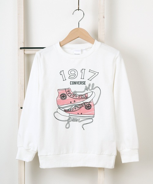 Converse コンバース 手書き風 スニーカーイラスト プリントトレーナー 140cm 160ｃｍ