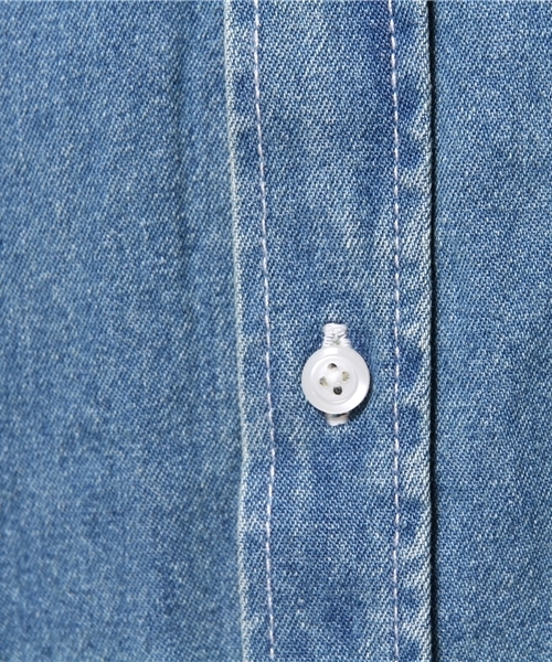 WEGO（ウィゴー）の「WEGO/バンドカラーデニムロングシャツ（シャツ/ブラウス・メンズ・インディゴブルー/ダークインディゴブルー・MEDIUM/LARGE）」の12枚目の写真