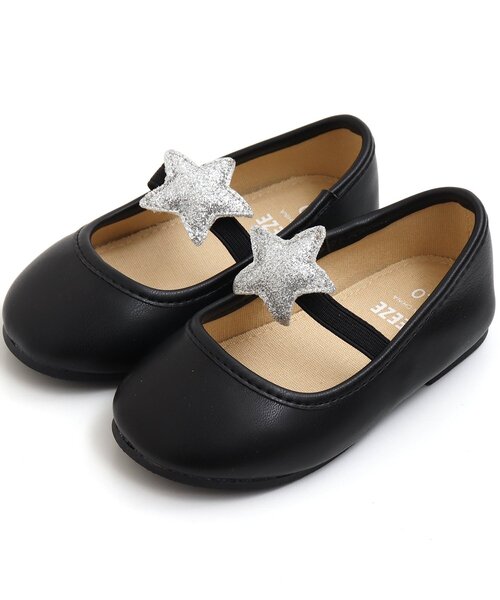 BREEZE(ブリーズ)の「きらきら星モチーフバレエシューズ(バレエシューズ・キッズ・ブラック/ベージュ・17/18/15 /14/19/16)」の2枚目の写真