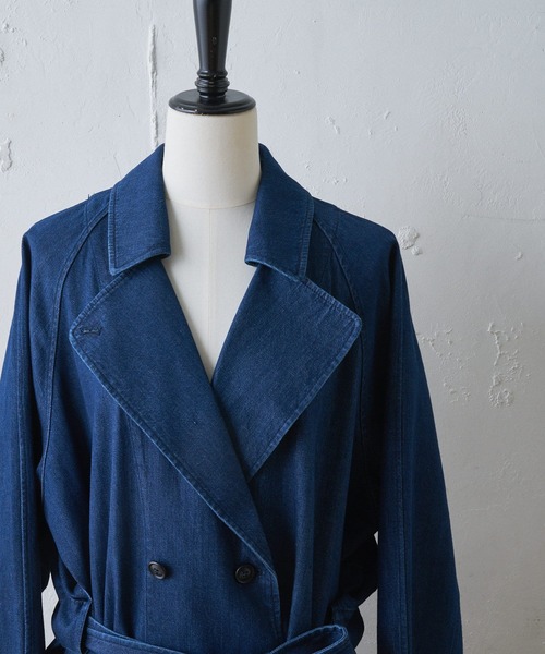 BEARDSLEY（ビアズリー）の「後ろバルーンデニムコート（ステンカラーコート・レディース・インディゴブルー・FREE）」の12枚目の写真