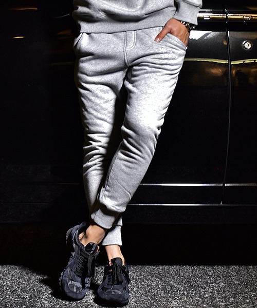 JOKER（ジョーカー）の「裏シャギーラインストーンジョガーパンツ（スウェットパンツ・メンズ・ブラック/ネイビー/オフホワイト/杢グレー・M/L/XL）」の3枚目の写真