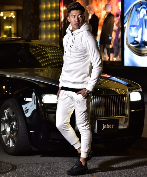 JOKER（ジョーカー）の「裏シャギーラインストーンジョガーパンツ（スウェットパンツ・メンズ・ブラック/ネイビー/オフホワイト/杢グレー・M/L/XL）」の13枚目の写真