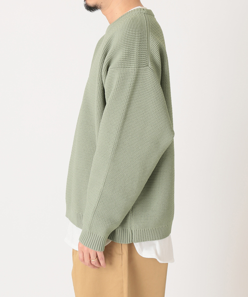 JOURNAL STANDARD relume（ジャーナルスタンダード　レリューム）の「《追加》【ニット+カットソーの2点SET】リサイクルポリエステル ワッフルニット（ニット/セーター・メンズ・ホワイト/ブラック/グレー/サックスブルー/ピンク/イエロー/グリーン/グレー系その他・MEDIUM/LARGE）」の17枚目の写真