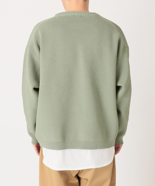JOURNAL STANDARD relume（ジャーナルスタンダード　レリューム）の「《追加》【ニット+カットソーの2点SET】リサイクルポリエステル ワッフルニット（ニット/セーター・メンズ・ホワイト/ブラック/グレー/サックスブルー/ピンク/イエロー/グリーン/グレー系その他・MEDIUM/LARGE）」の18枚目の写真