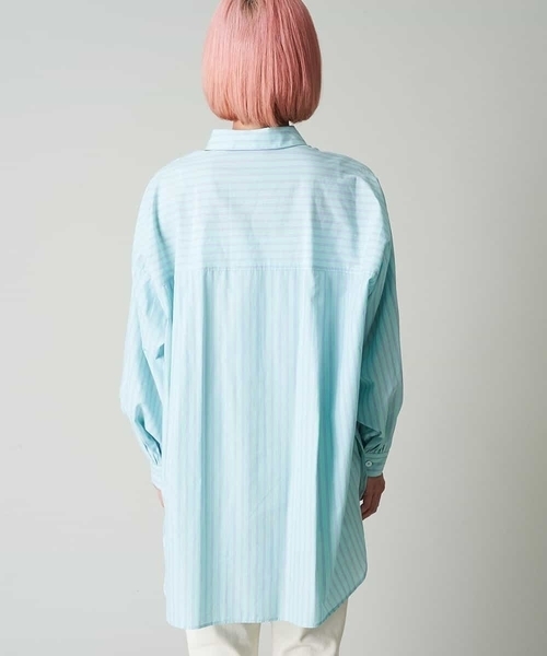 A de a.v.v（アードアー・ヴェ・ヴェ）の「ストライプシャツ（シャツ/ブラウス・レディース・ミント/ライトブルー・38/36）」の22枚目の写真