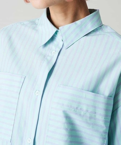 A de a.v.v（アードアー・ヴェ・ヴェ）の「ストライプシャツ（シャツ/ブラウス・レディース・ミント/ライトブルー・38/36）」の21枚目の写真