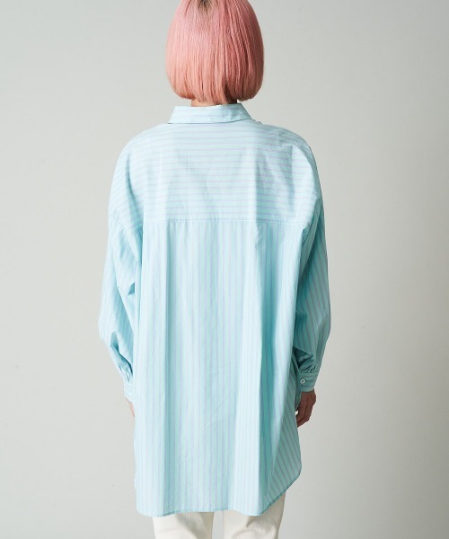 A de a.v.v（アードアー・ヴェ・ヴェ）の「ストライプシャツ（シャツ/ブラウス・レディース・ミント/ライトブルー・38/36）」の13枚目の写真