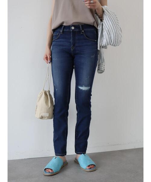 AMERICAN HOLIC(アメリカンホリック)の「スキニーフィットダメージデニム(デニムパンツ・レディース・インディゴブルー・LL/XS/M/S/L)」の15枚目の写真