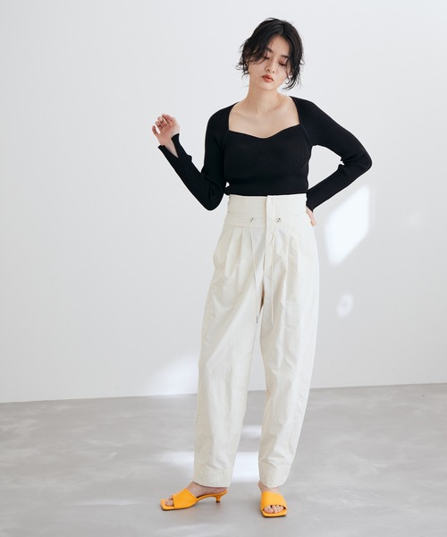 ADAM ET ROPE'（アダムエロペ）の「カップインニットプルオーバー（ニット/セーター・レディース・ブラック/オレンジ/グリーン/キナリ・FREE）」の18枚目の写真