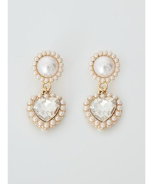 ハートビジューピアス