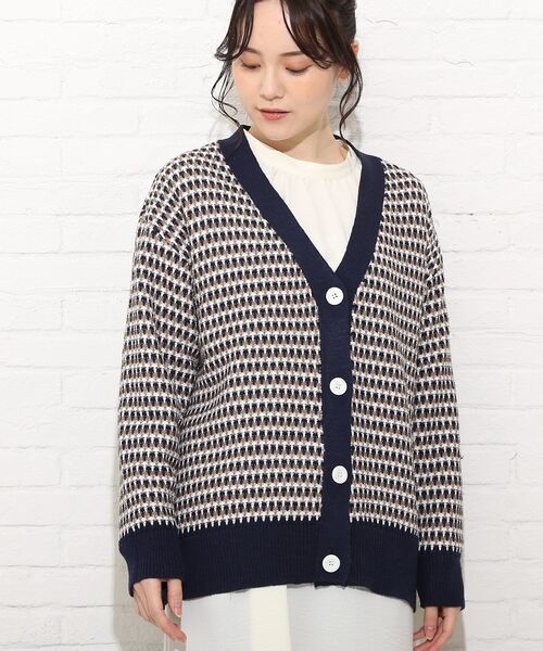 Cutie Blonde(キューティーブロンド)の「◆【S-L】ニットカーディガン(カーディガン/ボレロ・レディース・ネイビー/マスタード/ダークオレンジ・01/02/03)」の14枚目の写真