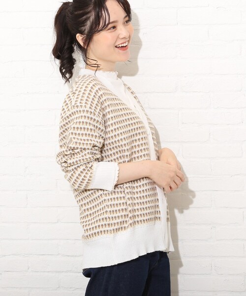 Cutie Blonde(キューティーブロンド)の「◆【S-L】ニットカーディガン(カーディガン/ボレロ・レディース・ネイビー/マスタード/ダークオレンジ・01/02/03)」の12枚目の写真