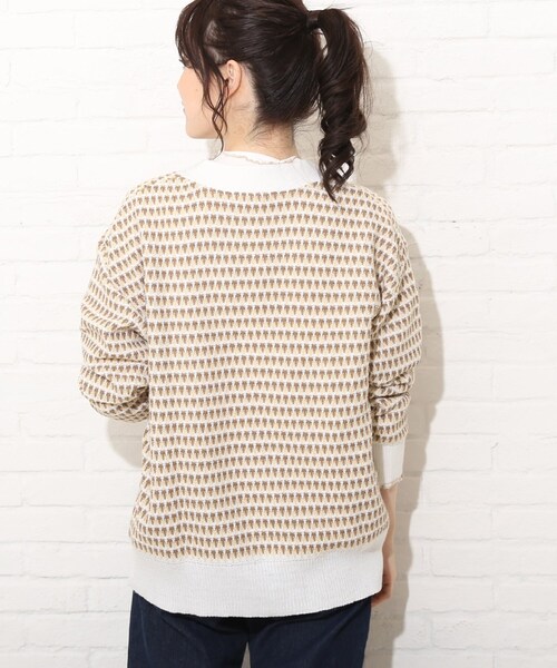 Cutie Blonde(キューティーブロンド)の「◆【S-L】ニットカーディガン(カーディガン/ボレロ・レディース・ネイビー/マスタード/ダークオレンジ・01/02/03)」の5枚目の写真