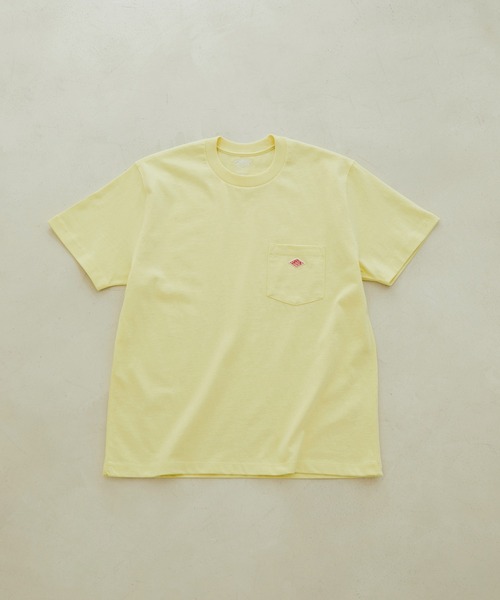 DANTON（ダントン）の「【DANTON(ダントン)】ポケット付きクルーネックTシャツ（無地）（Tシャツ/カットソー・レディース・ホワイト/サックスブルー/ベージュ系その他/イエロー系その他・36）」の4枚目の写真