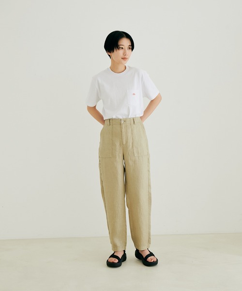 DANTON（ダントン）の「【DANTON(ダントン)】ポケット付きクルーネックTシャツ（無地）（Tシャツ/カットソー・レディース・ホワイト/サックスブルー/ベージュ系その他/イエロー系その他・36）」の12枚目の写真