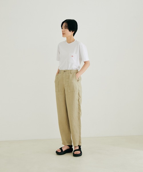 DANTON（ダントン）の「【DANTON(ダントン)】ポケット付きクルーネックTシャツ（無地）（Tシャツ/カットソー・レディース・ホワイト/サックスブルー/ベージュ系その他/イエロー系その他・36）」の14枚目の写真
