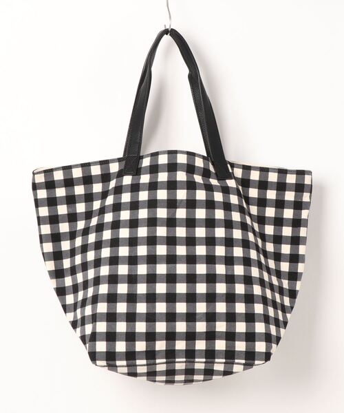Shiraleah（シャラレア）の「【KATHARINE ROSS】SHIRALEAH ギンガムチェックBIGトートバッグ（トートバッグ・レディース・ブラック・MEDIUM）」の2枚目の写真