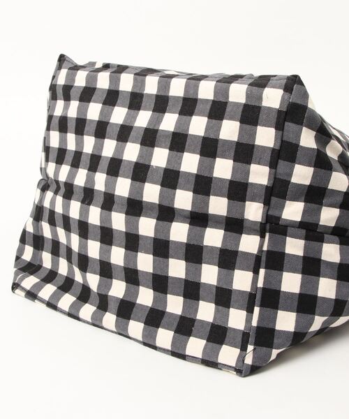 Shiraleah（シャラレア）の「【KATHARINE ROSS】SHIRALEAH ギンガムチェックBIGトートバッグ（トートバッグ・レディース・ブラック・MEDIUM）」の3枚目の写真