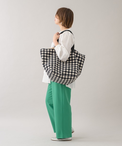 Shiraleah（シャラレア）の「【KATHARINE ROSS】SHIRALEAH ギンガムチェックBIGトートバッグ（トートバッグ・レディース・ブラック・MEDIUM）」の6枚目の写真