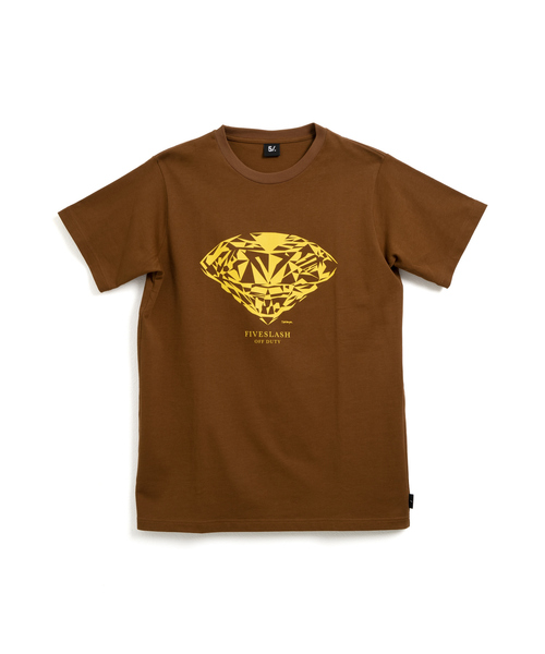 5/(ファイブスラッシュ)の「【5/】DIAMOND ショートスリーブTシャツ(Tシャツ/カットソー・メンズ・ブラック/ホワイト/ブラウン・M/L/XL/S)」の1枚目の写真