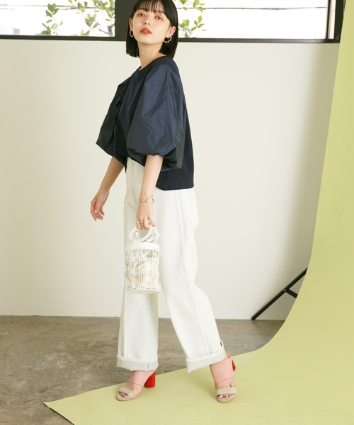 Eimee Law(エイミーロウ)の「バルーンスリーブ2WAY TOPS&カーデ(Tシャツ/カットソー・レディース・ネイビー/ブラック/アイボリー・38)」の19枚目の写真