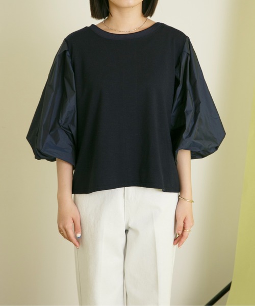 Eimee Law(エイミーロウ)の「バルーンスリーブ2WAY TOPS&カーデ(Tシャツ/カットソー・レディース・ネイビー/ブラック/アイボリー・38)」の7枚目の写真
