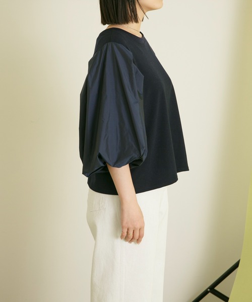 Eimee Law(エイミーロウ)の「バルーンスリーブ2WAY TOPS&カーデ(Tシャツ/カットソー・レディース・ネイビー/ブラック/アイボリー・38)」の8枚目の写真