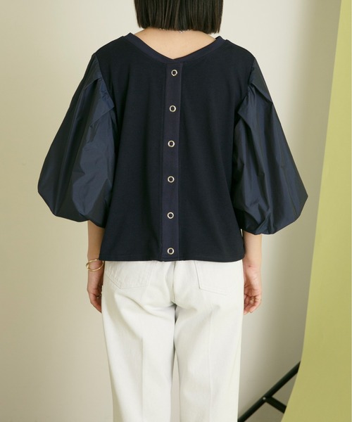 Eimee Law(エイミーロウ)の「バルーンスリーブ2WAY TOPS&カーデ(Tシャツ/カットソー・レディース・ネイビー/ブラック/アイボリー・38)」の9枚目の写真