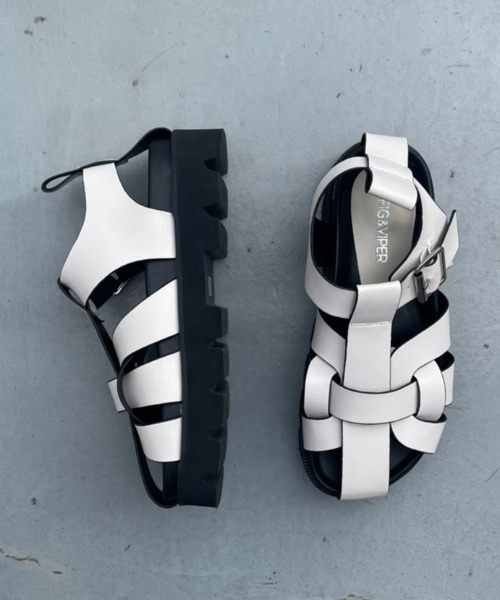 FIG&VIPER(フィグアンドバイパー)の「グルカサンダル(サンダル・レディース・ホワイト/ブラック・MEDIUM/LARGE/SMALL)」の2枚目の写真