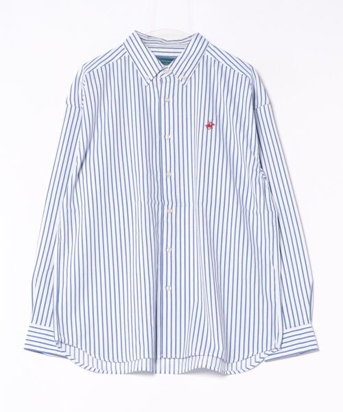 BEVERLY HILLS POLO CLUB（ビバリーヒルズポロクラブ）の「【BEVERLY HILLS POLO CLUB】ボタンダウンコットンシャツ 長袖 ロングスリーブ 3878-6020（シャツ/ブラウス・メンズ・ホワイト/ベージュ/サックスブルー系/ネイビー/ブラック/ネイビー系2/イエロー系その他2/ライトグリーン/ベージュ系その他2/サックスブルー系2/イエロー/インディゴブルー/ダークインディゴブルー/サックスブルー系3/ブルー/カーキ/ブルー系その他2・LL/M/L）」の11枚目の写真