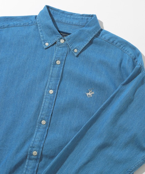 BEVERLY HILLS POLO CLUB（ビバリーヒルズポロクラブ）の「【BEVERLY HILLS POLO CLUB】ボタンダウンコットンシャツ 長袖 ロングスリーブ 3878-6020（シャツ/ブラウス・メンズ・ホワイト/ベージュ/サックスブルー系/ネイビー/ブラック/ネイビー系2/イエロー系その他2/ライトグリーン/ベージュ系その他2/サックスブルー系2/イエロー/インディゴブルー/ダークインディゴブルー/サックスブルー系3/ブルー/カーキ/ブルー系その他2・LL/M/L）」の15枚目の写真