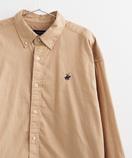 BEVERLY HILLS POLO CLUB（ビバリーヒルズポロクラブ）の「【BEVERLY HILLS POLO CLUB】ボタンダウンコットンシャツ 長袖 ロングスリーブ 3878-6020（シャツ/ブラウス・メンズ・ホワイト/ベージュ/サックスブルー系/ネイビー/ブラック/ネイビー系2/イエロー系その他2/ライトグリーン/ベージュ系その他2/サックスブルー系2/イエロー/インディゴブルー/ダークインディゴブルー/サックスブルー系3/ブルー/カーキ/ブルー系その他2・LL/M/L）」の3枚目の写真