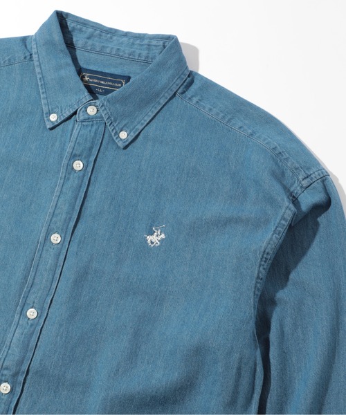 BEVERLY HILLS POLO CLUB（ビバリーヒルズポロクラブ）の「【BEVERLY HILLS POLO CLUB】ボタンダウンコットンシャツ 長袖 ロングスリーブ 3878-6020（シャツ/ブラウス・メンズ・ホワイト/ベージュ/サックスブルー系/ネイビー/ブラック/ネイビー系2/イエロー系その他2/ライトグリーン/ベージュ系その他2/サックスブルー系2/イエロー/インディゴブルー/ダークインディゴブルー/サックスブルー系3/ブルー/カーキ/ブルー系その他2・LL/M/L）」の8枚目の写真
