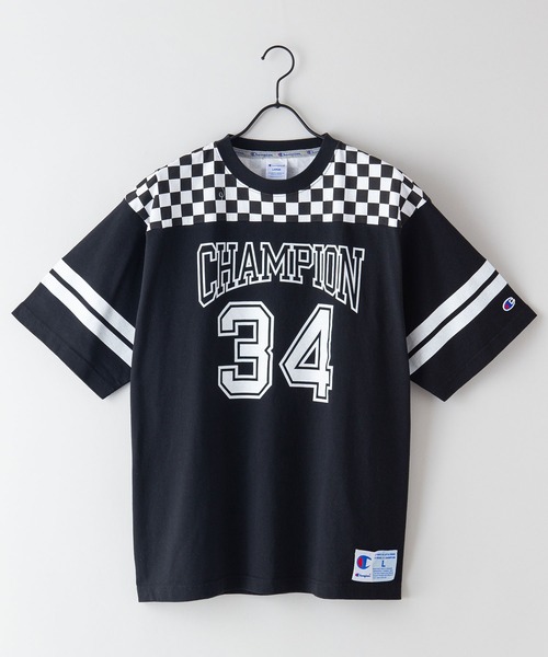 Champion（チャンピオン）の「【CHAMPION/チャンピオン】ラバープリントリラックスフィット　フットボールウェア風　ナンバー　Tシャツ（Tシャツ/カットソー・メンズ・ホワイト/ブラック/ネイビー・MEDIUM/LARGE/X-LARGE）」の6枚目の写真