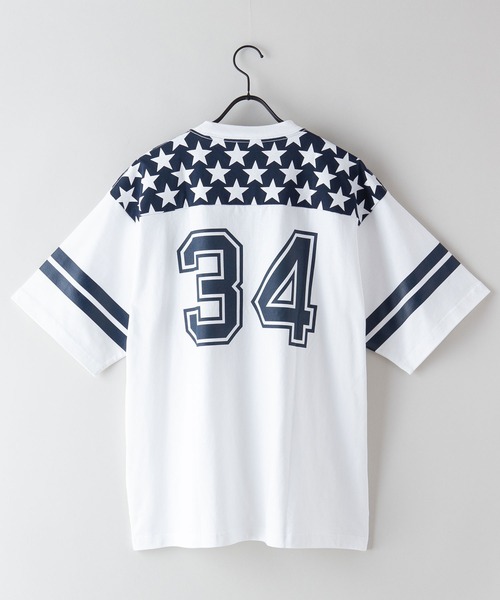 Champion（チャンピオン）の「【CHAMPION/チャンピオン】ラバープリントリラックスフィット　フットボールウェア風　ナンバー　Tシャツ（Tシャツ/カットソー・メンズ・ホワイト/ブラック/ネイビー・MEDIUM/LARGE/X-LARGE）」の5枚目の写真