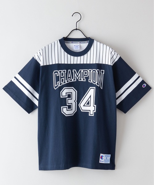 Champion（チャンピオン）の「【CHAMPION/チャンピオン】ラバープリントリラックスフィット　フットボールウェア風　ナンバー　Tシャツ（Tシャツ/カットソー・メンズ・ホワイト/ブラック/ネイビー・MEDIUM/LARGE/X-LARGE）」の8枚目の写真