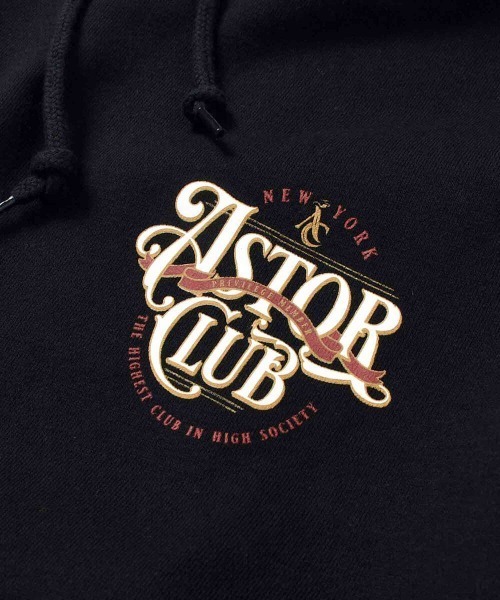 PRIVILEGE（プリビレッジ）の「プリビレッジ [PRIVILEGE] × アスタークラブ [ASTOR CLUB] コラボ プルオーバー パーカー スウェットシャツ [HOODIE]（パーカー・メンズ・ブラック・X-LARGE/MEDIUM/XX-LARGE/LARGE）」の4枚目の写真