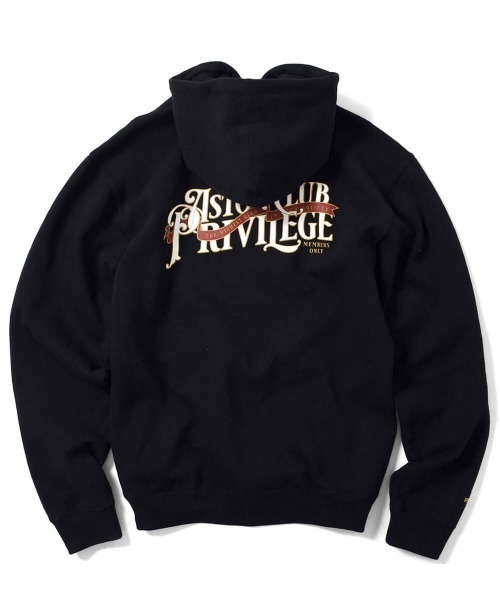PRIVILEGE（プリビレッジ）の「プリビレッジ [PRIVILEGE] × アスタークラブ [ASTOR CLUB] コラボ プルオーバー パーカー スウェットシャツ [HOODIE]（パーカー・メンズ・ブラック・X-LARGE/MEDIUM/XX-LARGE/LARGE）」の6枚目の写真