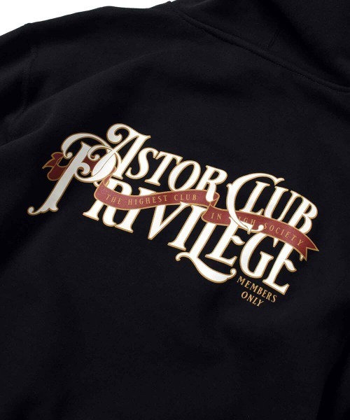PRIVILEGE（プリビレッジ）の「プリビレッジ [PRIVILEGE] × アスタークラブ [ASTOR CLUB] コラボ プルオーバー パーカー スウェットシャツ [HOODIE]（パーカー・メンズ・ブラック・X-LARGE/MEDIUM/XX-LARGE/LARGE）」の7枚目の写真