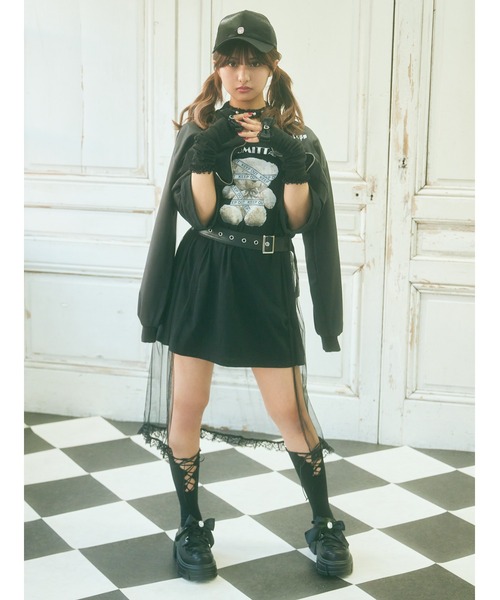 Ank Rouge(アンクルージュ)の「ビジューリボン厚底シューズ(その他シューズ・レディース・ブラック/オフホワイト・M/L)」の9枚目の写真