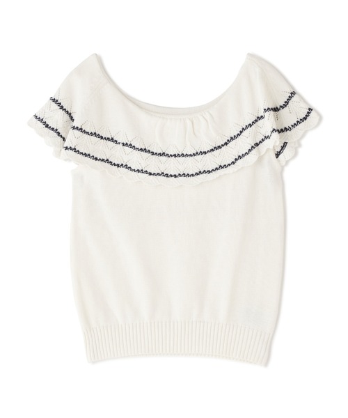 PROPORTION BODY DRESSING（プロポーションボディドレッシング）の「＜Ｅ＞クロシェケープニット / 1212175400（ニット/セーター・レディース・ボルドー/ネイビー/ホワイト系その他・FREE）」の12枚目の写真