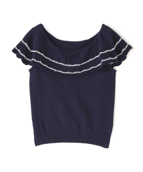 PROPORTION BODY DRESSING（プロポーションボディドレッシング）の「＜Ｅ＞クロシェケープニット / 1212175400（ニット/セーター・レディース・ボルドー/ネイビー/ホワイト系その他・FREE）」の14枚目の写真